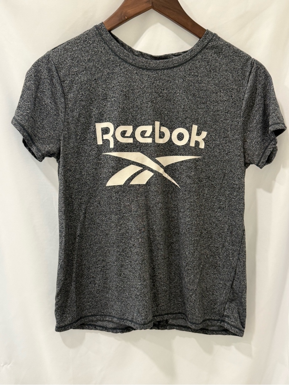 Reebok Women's Heather Charcoal Logo Tee